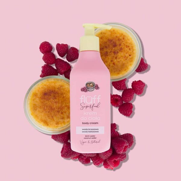 Fluff Body Cream Creme Brulee and Raspberries a