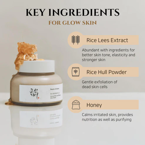 Ground Rice and Honey Glow Mask Απολεπιστική μάσκα με ρύζι 2